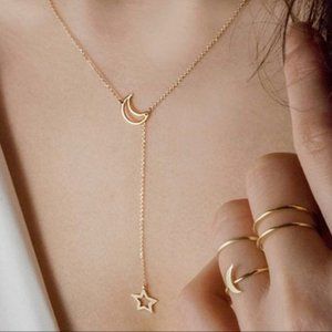 Gold Star and Moon Necklace Gold Star Moon Necklace Necklace Necklace Necklace